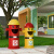造型大号分类幼儿园创意消防栓公园卡通商用户外果皮箱带盖垃圾桶 黄桶红帽*100cm