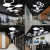 六边形造型吊灯led创意个性蜂巢组合办公室网咖健身房工业风灯具 空心-黑框-60cm