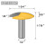 1/2柄薄型圆底刀碗型刀雕刻机木工铣刀镂铣刀木工雕刻刀黄漆 12234