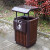 庄太太 深咖啡单 户外塑木垃圾桶单桶庭院物业果皮箱ZTT-9022