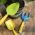 稳耐园艺铲子三套儿童种植多肉盆栽铁锹水壶小工具沙滩桶挖沙土玩具 黄色水壶
