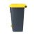 久洁（Jojell）87L脚踏翻盖塑料垃圾桶加厚大容量商用环卫厨房酒店办公灰黄垃圾箱