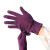 谋福 CNMF 9861 保暖手套 高弹加绒加厚款 波点秋冬时尚精品 加绒薄款氨纶手套  紫色3副装 