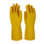 涛洋 工业牛筋耐磨乳胶手套清洁橡胶劳保防水手套32CM长 黄色 S码(10双价)