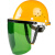 安全帽式电焊面罩烧焊工防护罩脸部面屏防飞溅打磨透明焊帽头戴式 安全帽(黄色)+支架+黑色屏