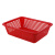 适用于塑料篮子长方形加厚红色洗菜篮框收纳大小号厨房沥水篮商用配货筐 加厚6016【27*19*8】颜色留