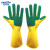 金诗洛 KSL127 乳胶百洁布手套 复合海绵清洁劳保手套 黄双手百洁