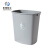 米奇特工（Agents mickey）塑料垃圾桶 摇盖式创意卫生间办公室大号北欧简约带盖纸篓 银灰色 30L