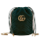 古驰（GUCCI）  女士GG Marmont 系列深绿色 V 型设计天鹅绒材质迷你水桶包斜挎 深绿色 19*17 cm