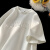 普戈斯大码麂皮绒钢印字母T恤短袖男款夏季美式潮牌重磅半截袖宽松上衣 白色 L 115至130斤可穿
