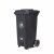 富都华创 垃圾桶黑色2400L大号脚踏式带轮塑料脚踩分类厨房带盖垃圾箱户外清洁  FDHC-LJT-16