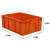 水果周转箱塑料长方形加厚超特大工业收纳箱整理透明筐子 5号橙色加高加厚箱 尺寸参考图示