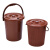 益美得 FW1277 过滤桶塑料废水桶过滤垃圾筒茶水桶茶渣桶   咖啡色条纹款单桶