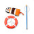 沸耐笙 FNS-04195 夏季防溺高质救生圈腰挎救生绳包玻璃钢救生杆  橙色绳包组合款 套