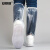 安赛瑞 高筒防雨鞋套 便携防滑防雪防水雨具 非一次性加厚底雨靴套 白色透明 L 3G00040
