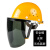 定制安全帽式电焊面罩烧焊工防护罩脸部面屏防飞溅打磨透明焊帽头戴式柯思捷 安全帽(黄色)+支架+灰色屏