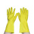 劳保佳 乳胶手套 加强加厚清洁洗碗防水橡胶手套 乳白色 S码 6双装