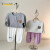 辅宾款男女宝宝春夏款薄款婴儿二（1套）儿童弹力休闲洋气分体套装 紫色 熊+面膜.裤白 66cm