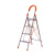 苏识 四步折叠梯子 便携加厚人字梯 加厚钢管铁梯宽踏板人字梯单侧工程梯 ST230505（个）银色