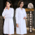 白大褂工作服长袖女短袖护士隔离衣研究生实验室专用实验服 女士短袖 S