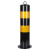 齐力安 钢管警示柱 道口标桩反光柱钢管立柱 防撞隔离柱 60cm加厚黑黄固定