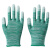 PU手套劳保手套浸胶PU涂指耐磨防滑透气薄款夏季电子厂工作 绿色条纹涂指(36双) S