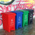 垃圾分类垃圾桶可拼接公共场合四色合一脚踏式脚踩厨余可回收 60L绿灰(厨余+其他)组装款