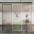 定制玻璃隔断水立方水波纹客厅入户半干湿分离现代简约卫生间 水纹玻璃+铝合金/平方