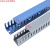 蓝色PVC线槽 阻燃U型配电箱线槽电缆通用防火明装开口齿形行线槽 高20*宽25/100米(蓝色) 2米1根  加厚款