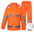 承豆 反光雨衣套装 交通警示执勤环卫成人 蓝格橙套装+双帽檐 175 