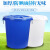 大号垃圾桶带盖户外家用特大号商用厨房无盖圆桶环卫潲水桶带轮子 100升蓝色有盖（加厚款）