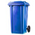 松叶森林 户外环卫翻盖塑料加厚带轮垃圾桶 240L 蓝色