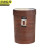 京洲实邦 15.5L咖啡色有盖 复古仿木纹收纳桶摇盖垃圾桶JZSB-1122