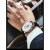 金士顿瑞士牌商务男士手表全自动机械表十大时尚潮流腕表金士盾 棕带玫壳黑面男