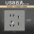 欧普 USB五孔 开关插座面板墙壁暗装86型W17深空灰系列定制