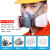 LISM7502全脸防毒面具防有毒气体活性炭喷漆专用全面罩化工农药电焊防 白色面具7件套+10片T型棉