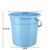 手提塑料大号水桶加厚储水用桶学生用洗澡带盖洗衣小圆桶 花纹款蓝色31.5cm