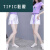 TIFICY年春夏季女士套装小个子连衣裙休闲时尚气质女神范衣服 紫色 L(建议108-118斤)