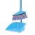 欧彤（OUTONG）TO-0067 扫把簸箕套装 车间工厂地面清洁工具塑料扫帚畚箕组合两件套 蓝色