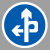 谋福 交通标志指示牌 安全道路标识牌可定制 立交直行和左转弯行驶-贴反光膜写真(平板钉墙款)
