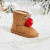 巴拉巴拉童鞋儿童加绒雪地靴圣诞风男女童短靴卡通萌趣棉靴冬 小鹿款（卡其色） 28码
