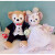 迪士尼（Disney）压床娃娃一对结婚婚房床上达菲雪莉玫情侣熊摆件礼物公儿童节礼物 西装达菲熊+珍珠花头纱雪莉玫 40厘米