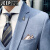 吉普（JEEP）新款男式西服套装韩版修身三件套婚礼伴郎新郎摄影服装商务礼服白 深灰色 S