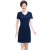 妮晴广东广州沙河连衣裙夏装洋气裙子2024新款40岁50女装短 枣红色 L建议90-100斤