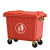 舒蔻（Supercloud）加厚物业小区环保分类塑料带盖医疗环卫户外垃圾桶大容量 红色660L
