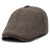 万舰新款中老年帽子通用士秋冬鸭舌帽前进帽老人帽保暖护耳毛呢棉帽 黑色 L（58-60cm）