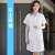 医生白大褂男长袖护士服学生工作医师实验服室大短袖服夏季定制 女士短袖(普通款) XL