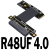 PCIe x8延长转接线 支持NVMe固态硬盘接口PCIE 4.0x4全速 R48UF 4.0 附电源线 20cm