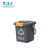 劳保佳 手提垃圾桶 厨房垃圾分类塑料圆桶 带提手方形垃圾桶 食物密封收纳桶 灰色 8L带提手 可定制