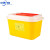 中环力安黄色塑料垃圾桶圆形一次性 医疗利器盒 锐器桶A 【方形5L】